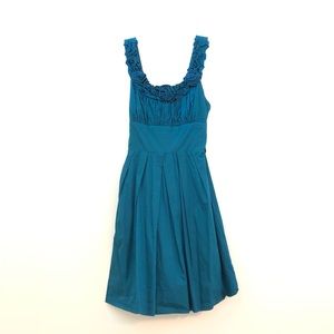 3D flower teal dress